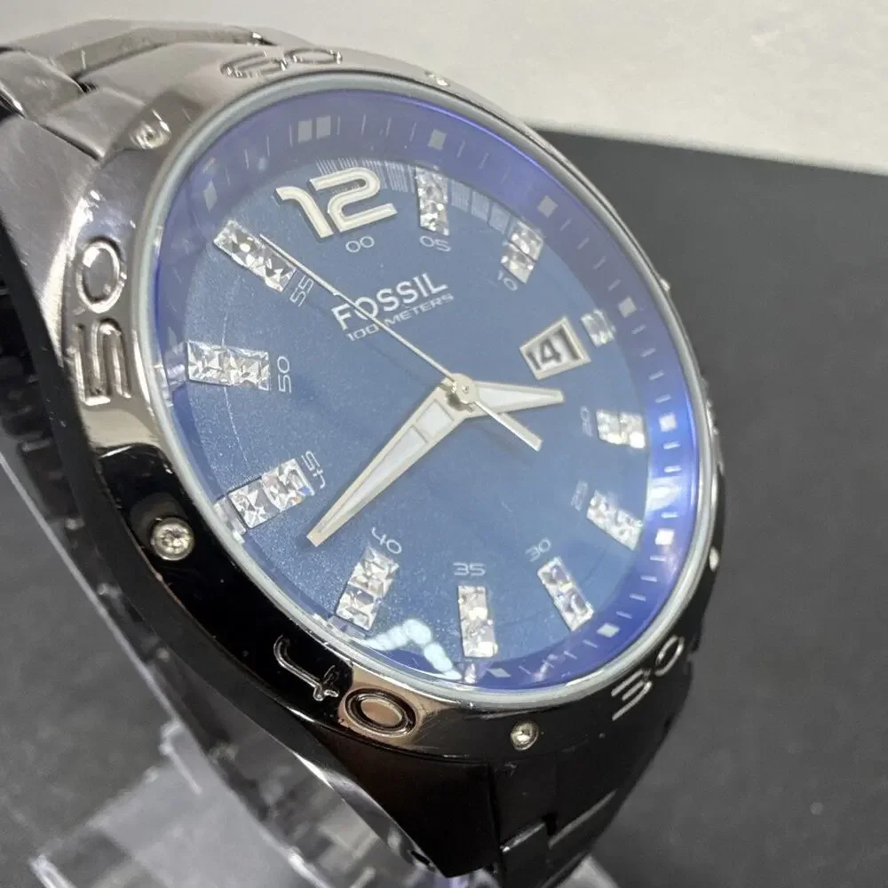Fossil Blue Men’s Wristwatch AM-4117 New Battery! Runs excellent!
